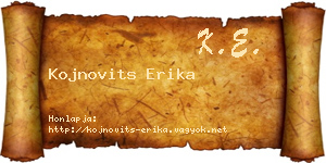 Kojnovits Erika névjegykártya